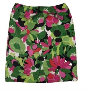 Talbots silk blend floral pencil skirt 6p